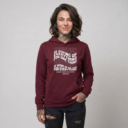 Addiction is Giving up Recovery Hoodie side view (view 26)