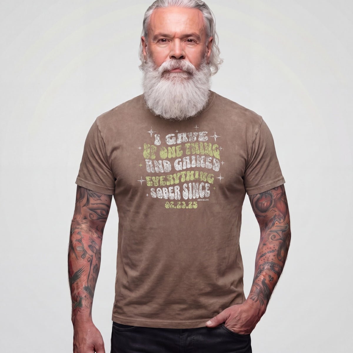 Sober T Shirt | Men's I Gave Up One Thing Garment-Dyed Tee