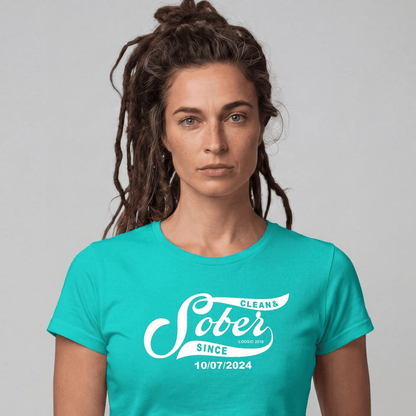 Sober T Shirt | Women's Sober Since Top with Personalized Date