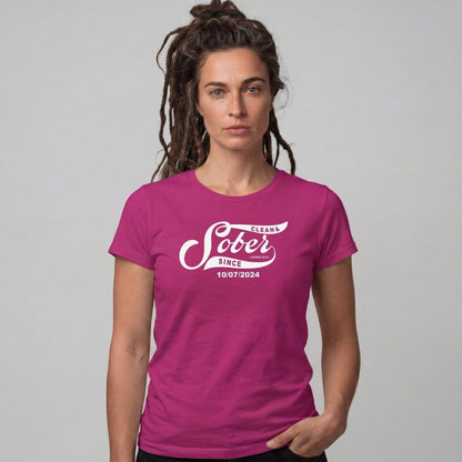 Sober T Shirt | Women's Sober Since Top with Personalized Date