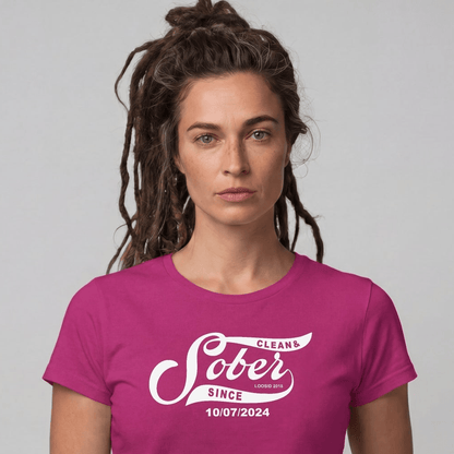 Sober T Shirt | Women's Sober Since Top with Personalized Date