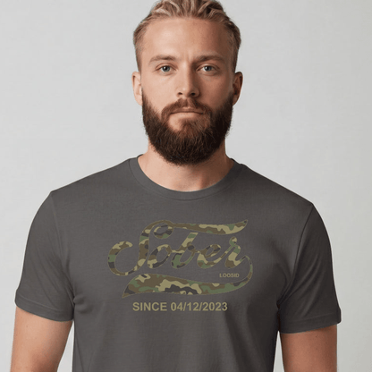 Sober T Shirt | Sober Since Camo Tee with Personalized Date