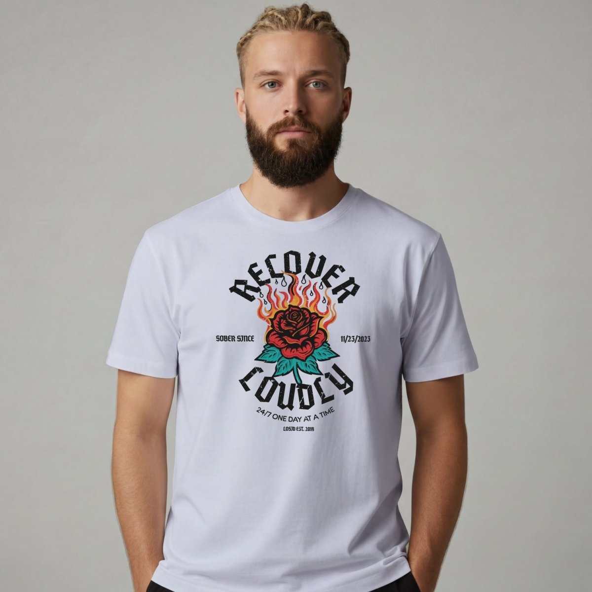 Sober T Shirt | Men's Recover Loudly Tee