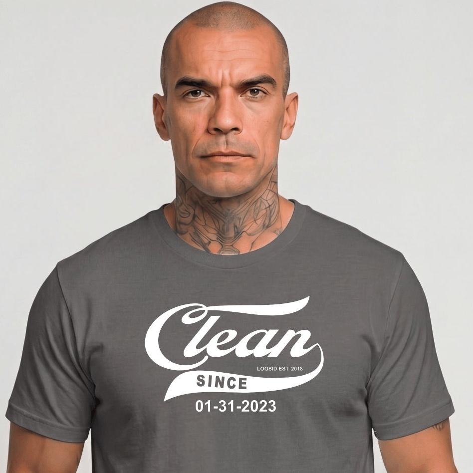 Clean Since Tee with Personalized Sobriety Date | Sober T Shirt