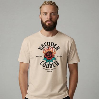 Sober T Shirt | Men's Recover Loudly Tee