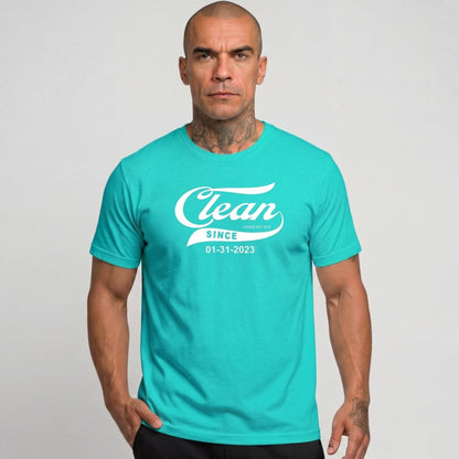 Clean Since Tee with Personalized Sobriety Date | Sober T Shirt