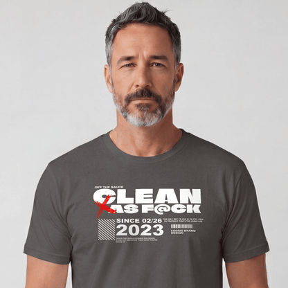 Clean As F*ck Since Sober T-Shirt | Personalized Recovery Year Men's Sobriety Tee