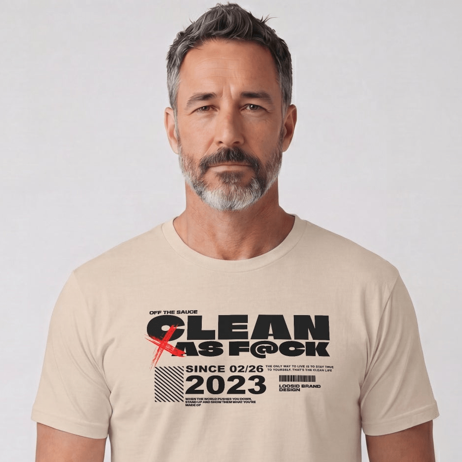 Clean As F*ck Since Sober T-Shirt | Personalized Recovery Year Men's Sobriety Tee