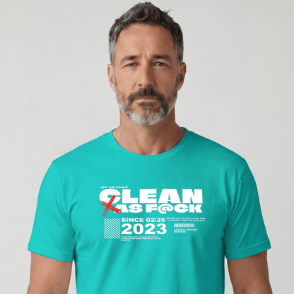 Clean As F*ck Since Sober T-Shirt | Personalized Recovery Year Men's Sobriety Tee