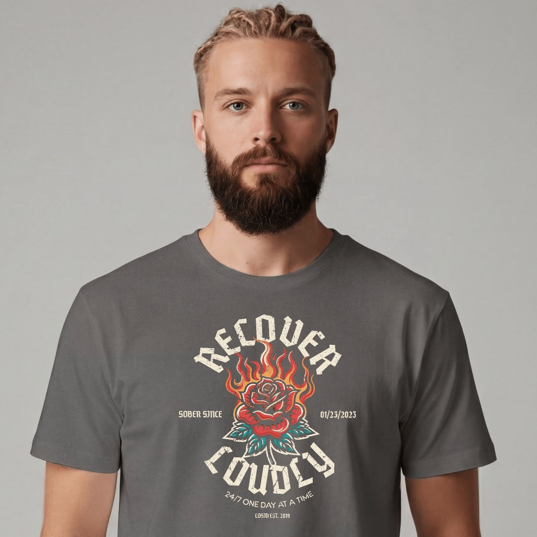 Sober T Shirt | Men's Recover Loudly Tee