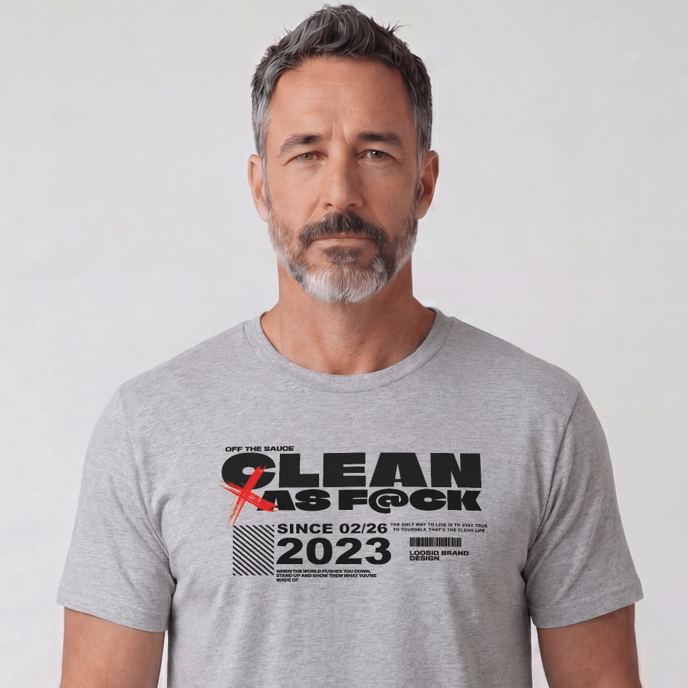 Clean As F*ck Since Sober T-Shirt | Personalized Recovery Year Men's Sobriety Tee