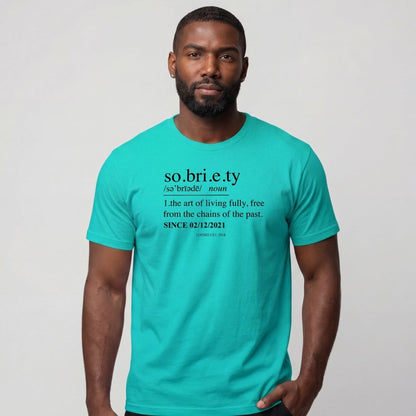 Sober T Shirt | Sobriety Definition Men's Graphic Tee for Recovery