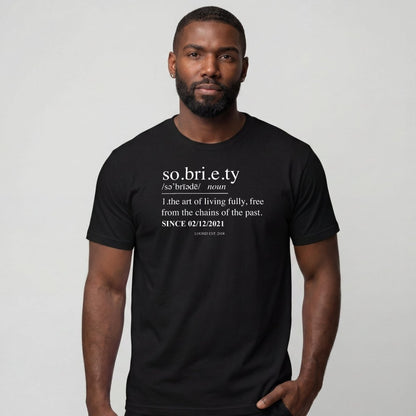 Sober T Shirt | Sobriety Definition Men's Graphic Tee for Recovery