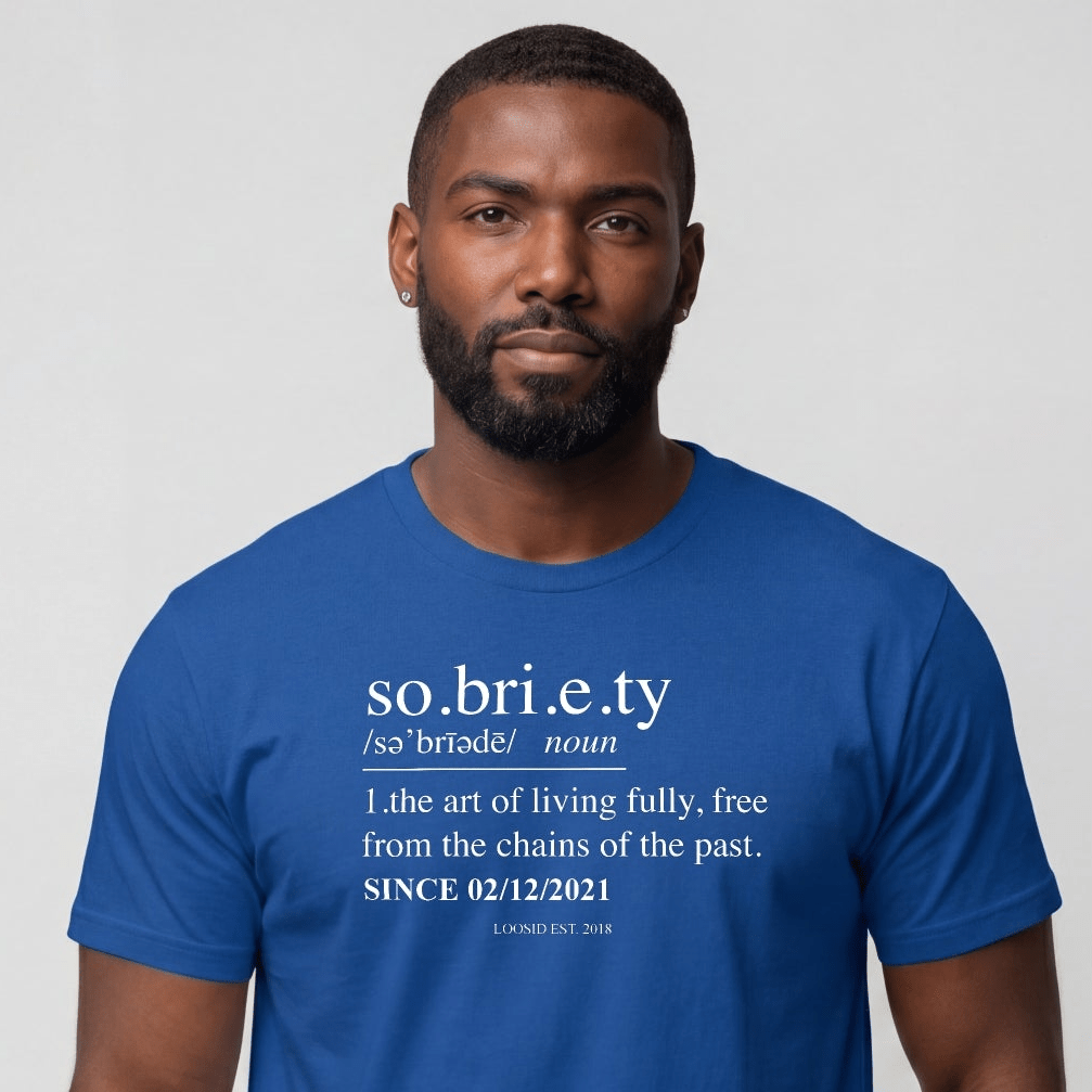Sober T Shirt | Sobriety Definition Men's Graphic Tee for Recovery