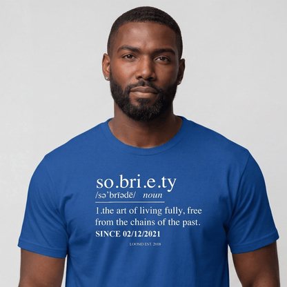 Sober T Shirt | Sobriety Definition Men's Graphic Tee for Recovery