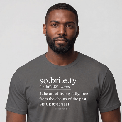 Sober T Shirt | Sobriety Definition Men's Graphic Tee for Recovery