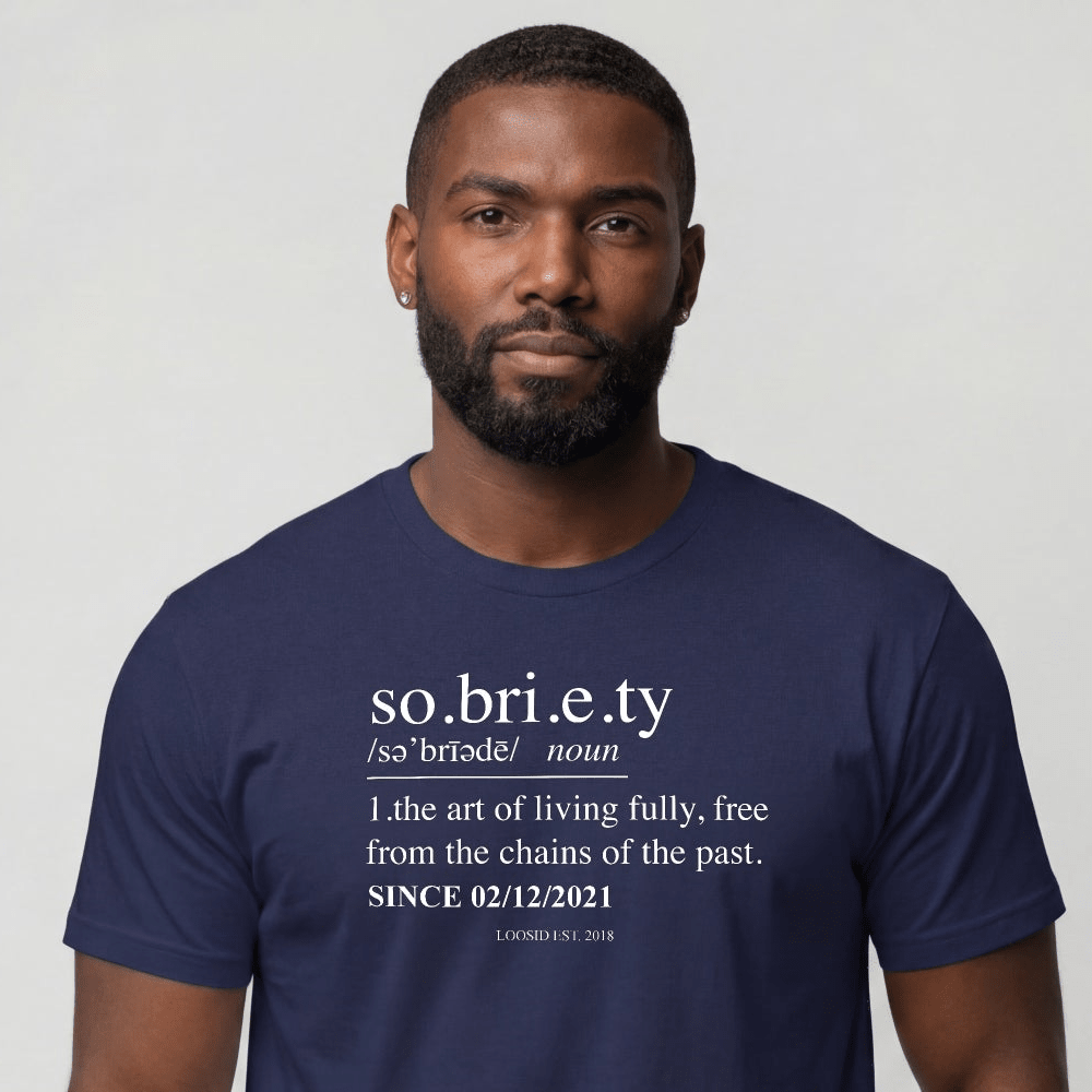 Sober T Shirt | Sobriety Definition Men's Graphic Tee for Recovery