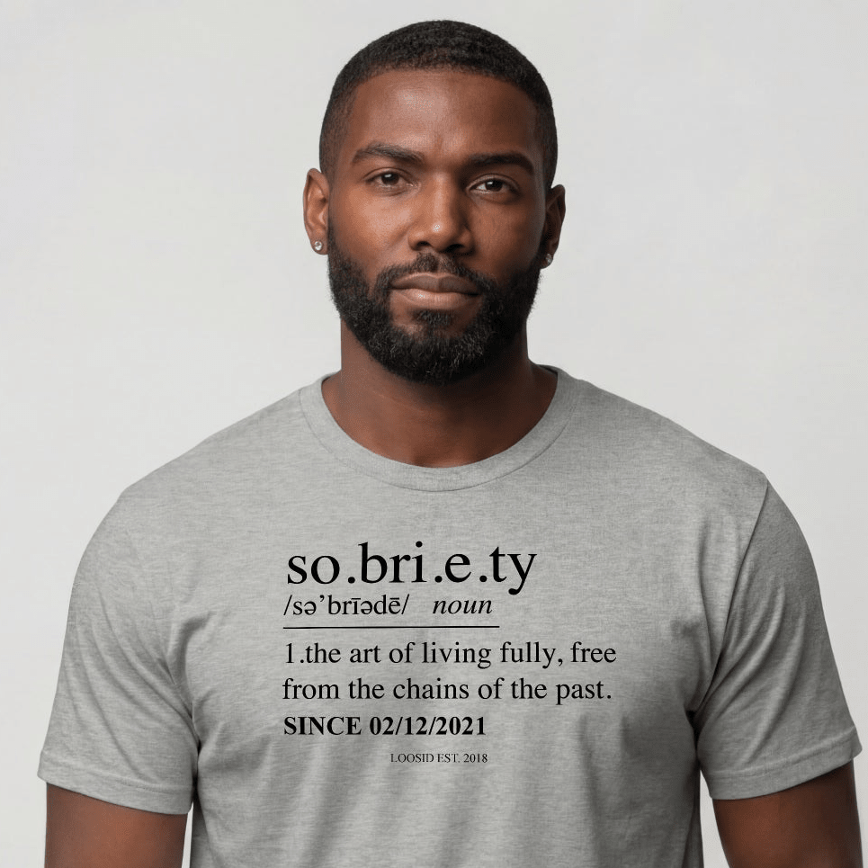 Sober T Shirt | Sobriety Definition Men's Graphic Tee for Recovery