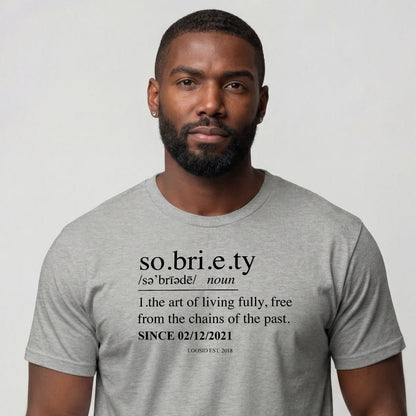 Sober T Shirt | Sobriety Definition Men's Graphic Tee for Recovery
