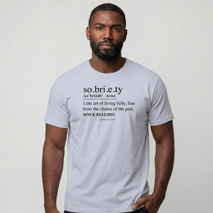 Sober T Shirt | Sobriety Definition Men's Graphic Tee for Recovery