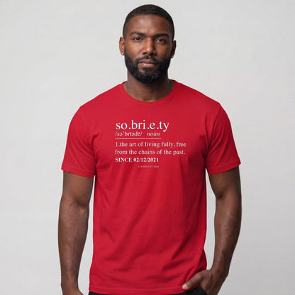 Sober T Shirt | Sobriety Definition Men's Graphic Tee for Recovery