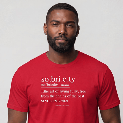 Sober T Shirt | Sobriety Definition Men's Graphic Tee for Recovery