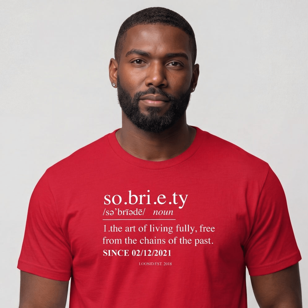 Sober T Shirt | Sobriety Definition Men's Graphic Tee for Recovery
