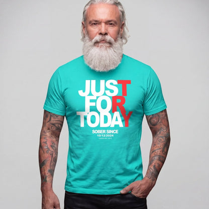 Men's Just Try For Today Sober T Shirt with Custom Sobriety Date