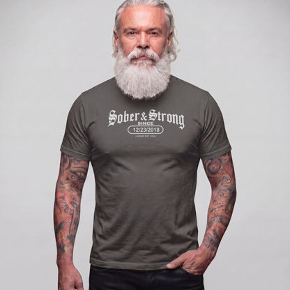 Sober T Shirt | Men's Old School Sober & Strong Tee