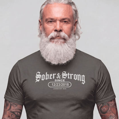 Sober T Shirt | Men's Old School Sober & Strong Tee
