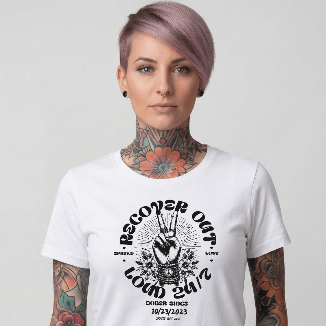 Recover Out Loud Women's Personalized Sober T Shirt
