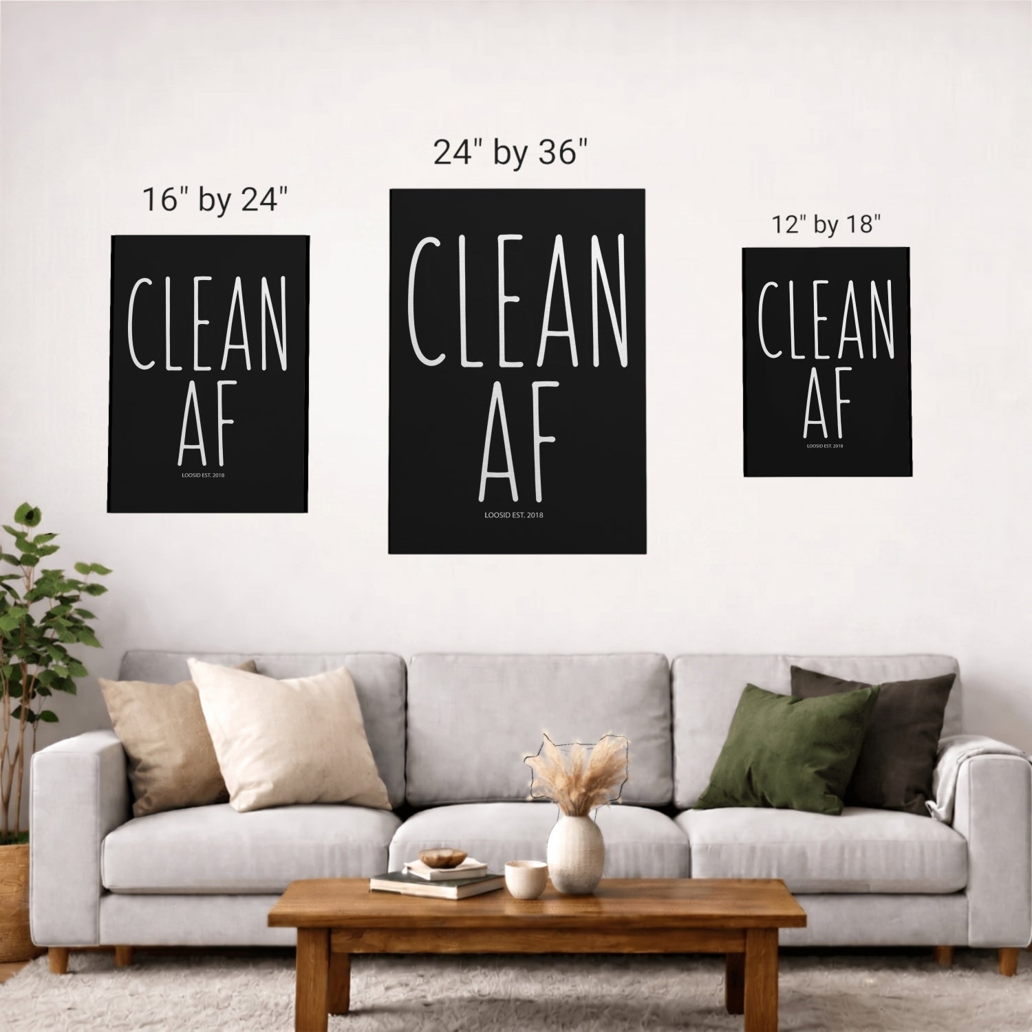 Sobriety Art | Clean AF Canvas Wall Art