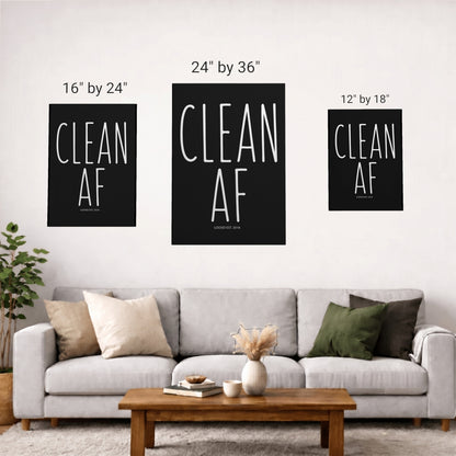 Sobriety Art | Clean AF Canvas Wall Art