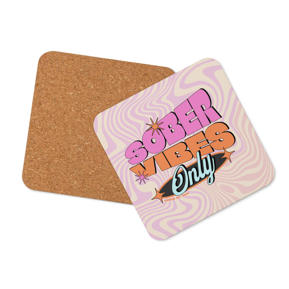 Sober Vibes Only Cork-back Coaster