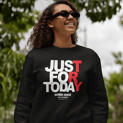 simple sobriety sweatshirt apparel display