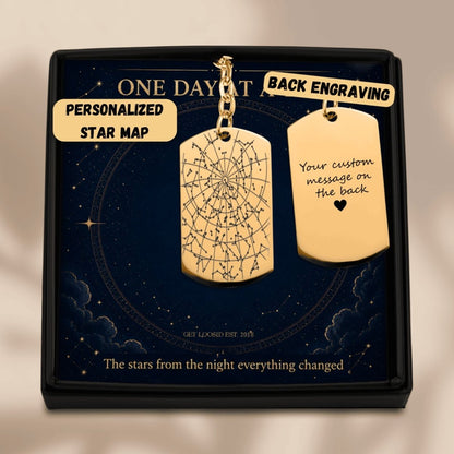 Sober Dog Tag Keychain —w/ Sober Date Custom Star Map