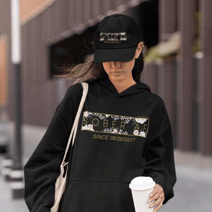 Women's Sober AF Flower Hoodie + Trucker Hat Bundle w/ Personalized Sobriety Date