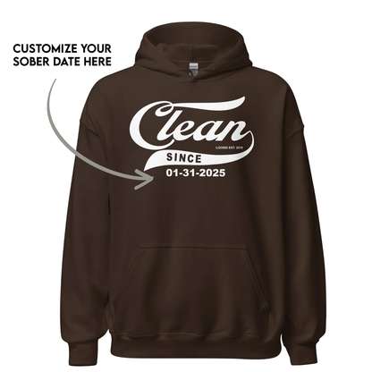 Women’s Clean Since Hoodie w/ Personalized Sobriety Date