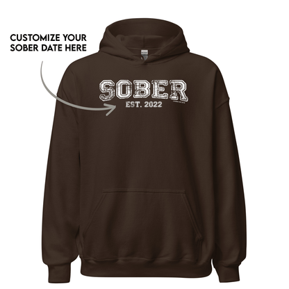Women's Sober Est. Hoodie w/ Personalized Sobriety Year Hoodie