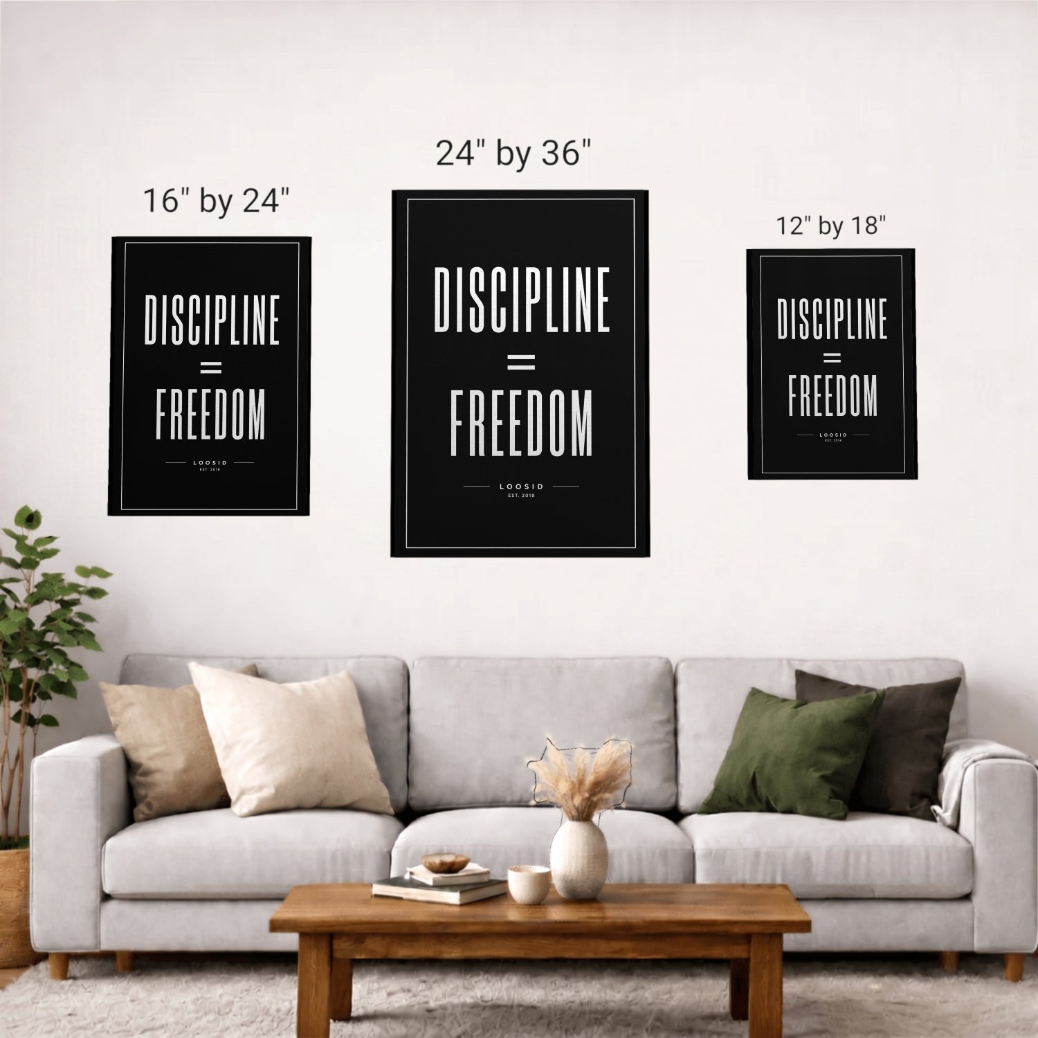 Sobriety Art | Discipline is Freedom Canvas Wall Art