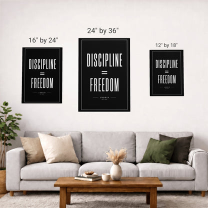 Sobriety Art | Discipline is Freedom Canvas Wall Art
