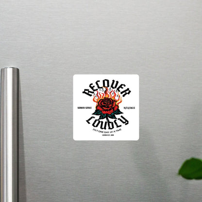 Recovery Date Keepsake Sober Magnet close-up view (view 2)