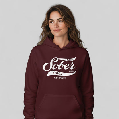 Recovery Hoodie | Women's Sober Since Hoodie with Custom Sober Date