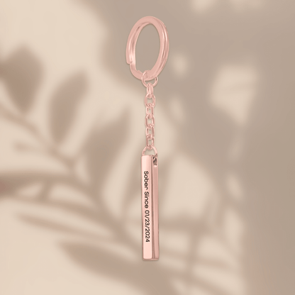 Sober Since 3D Bar Keychain w Personalized Sober Date and Message Sobriety Gift product photo (view 20)
