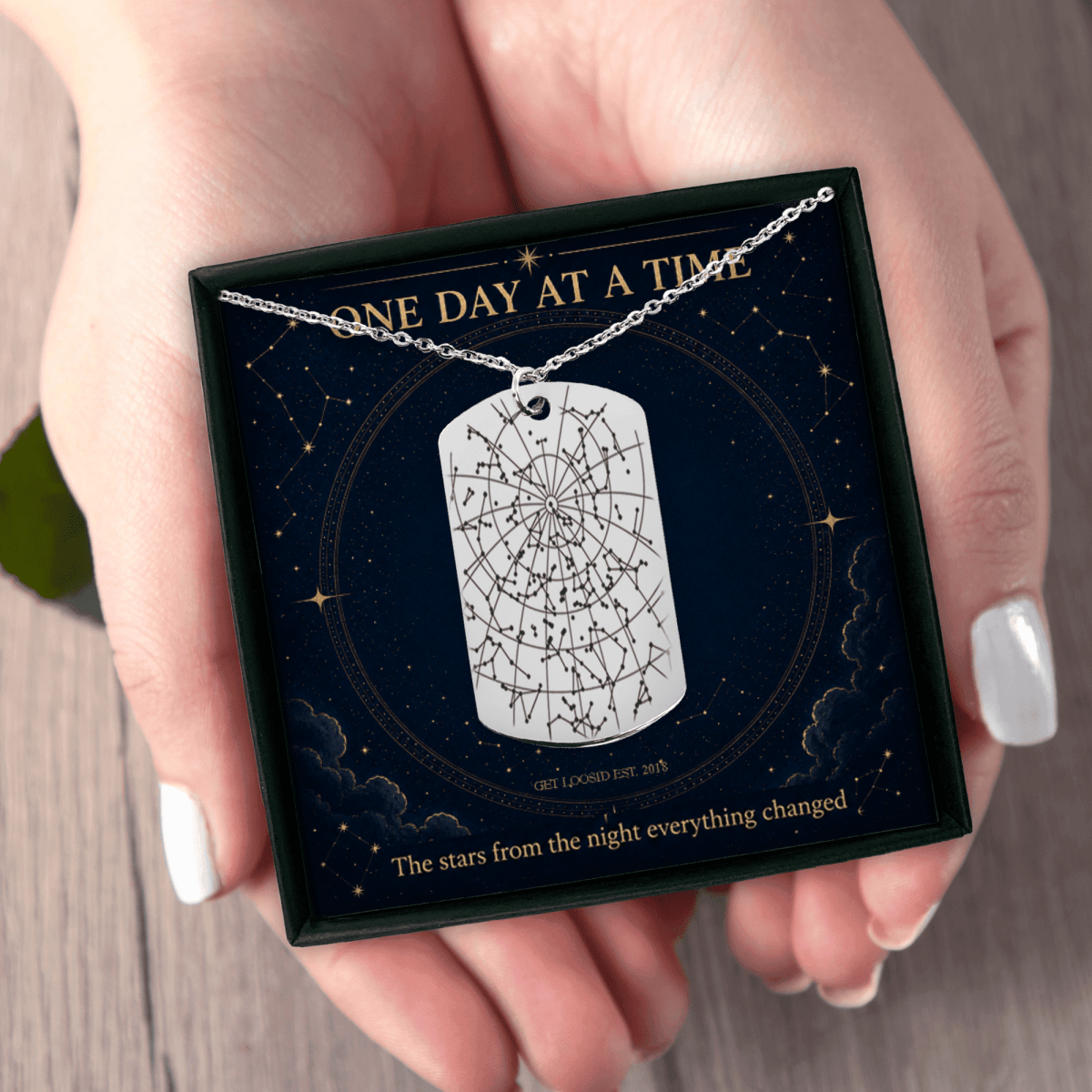 Sober Sober Jewelry Sober Date Custom Star Map Sober Jewelry featuring the design (view 21)