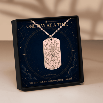 Loosid Sober Sober Jewelry Sober Date Custom Star Map Sober Jewelry featuring the design
