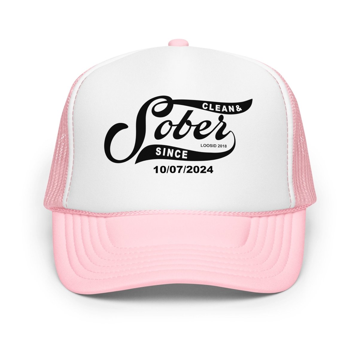 Sober Hat | Sober & Clean Since Trucker Hat with Personalized Date