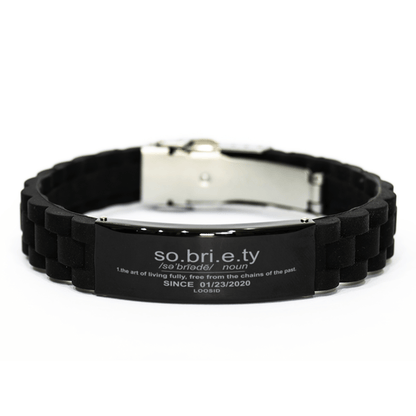 Sober Jewelry | Custom Sobriety Definition  Sober Date Bracelet | Recovery Gift