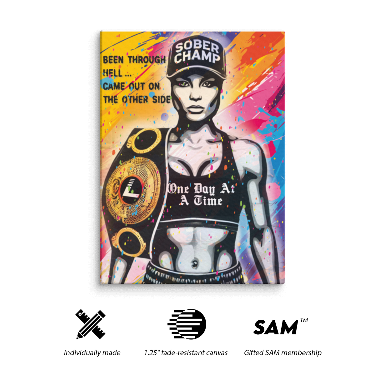 Sober Champ Women Canvas