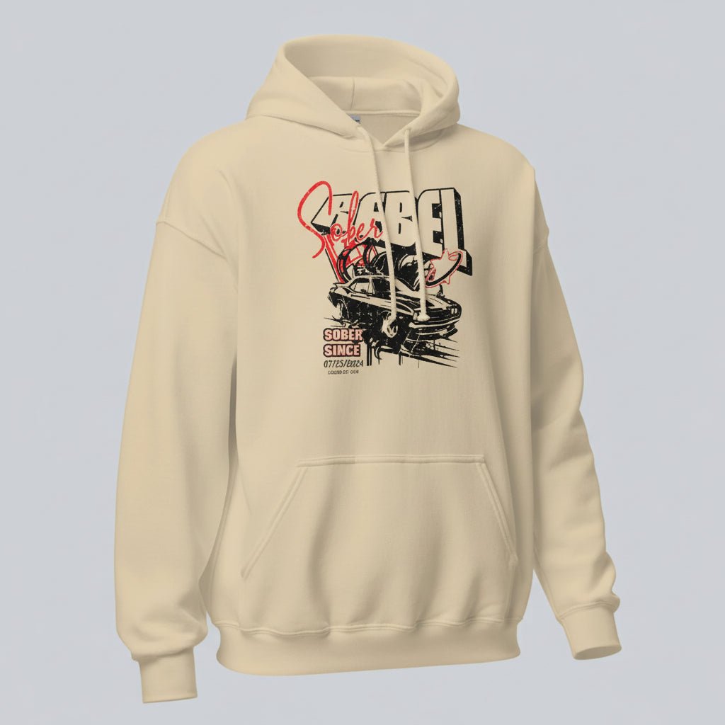 Sober Rebel Custom Sobriety Date Recovery Hoodie side view (view 26)